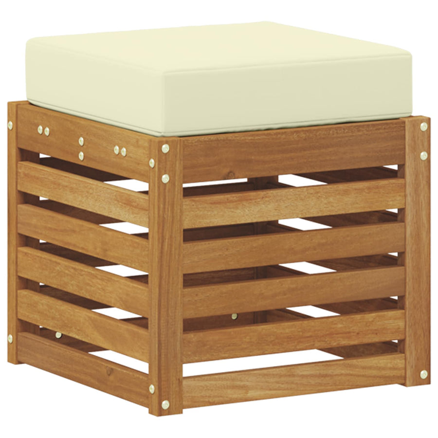 Buiten Stool Bank Massief Acaciahout Naturel Natuurlijk en crème