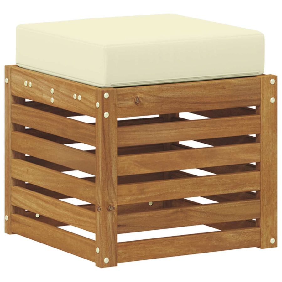 Buiten Stool Bank Massief Acaciahout Naturel Natuurlijk en crème