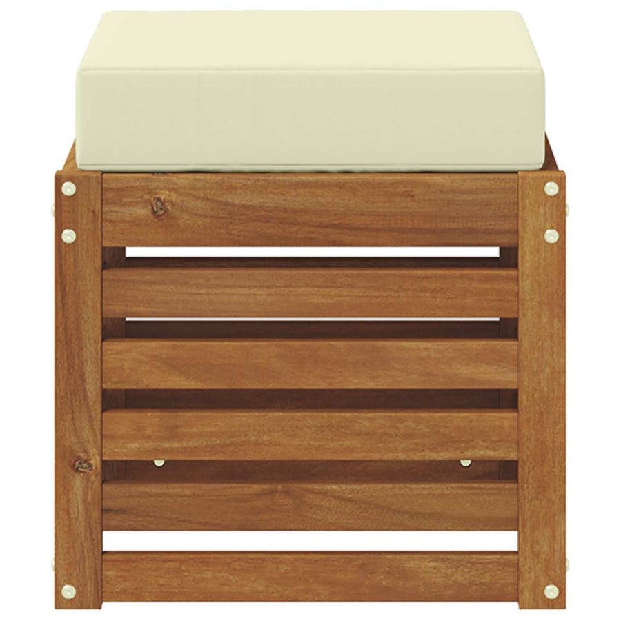 Buiten Stool Bank Massief Acaciahout Naturel Natuurlijk en crème