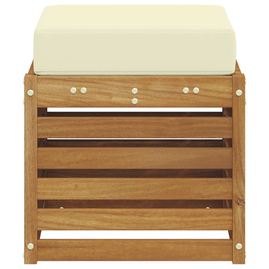 Buiten Stool Bank Massief Acaciahout Naturel Natuurlijk en crème