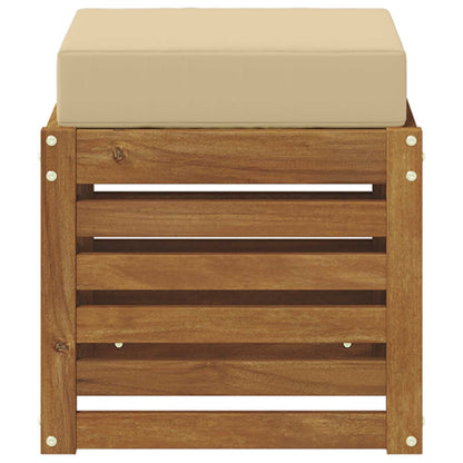 Buitenstoolbank Massief Acaciahout Naturel Natuurlijk en beige