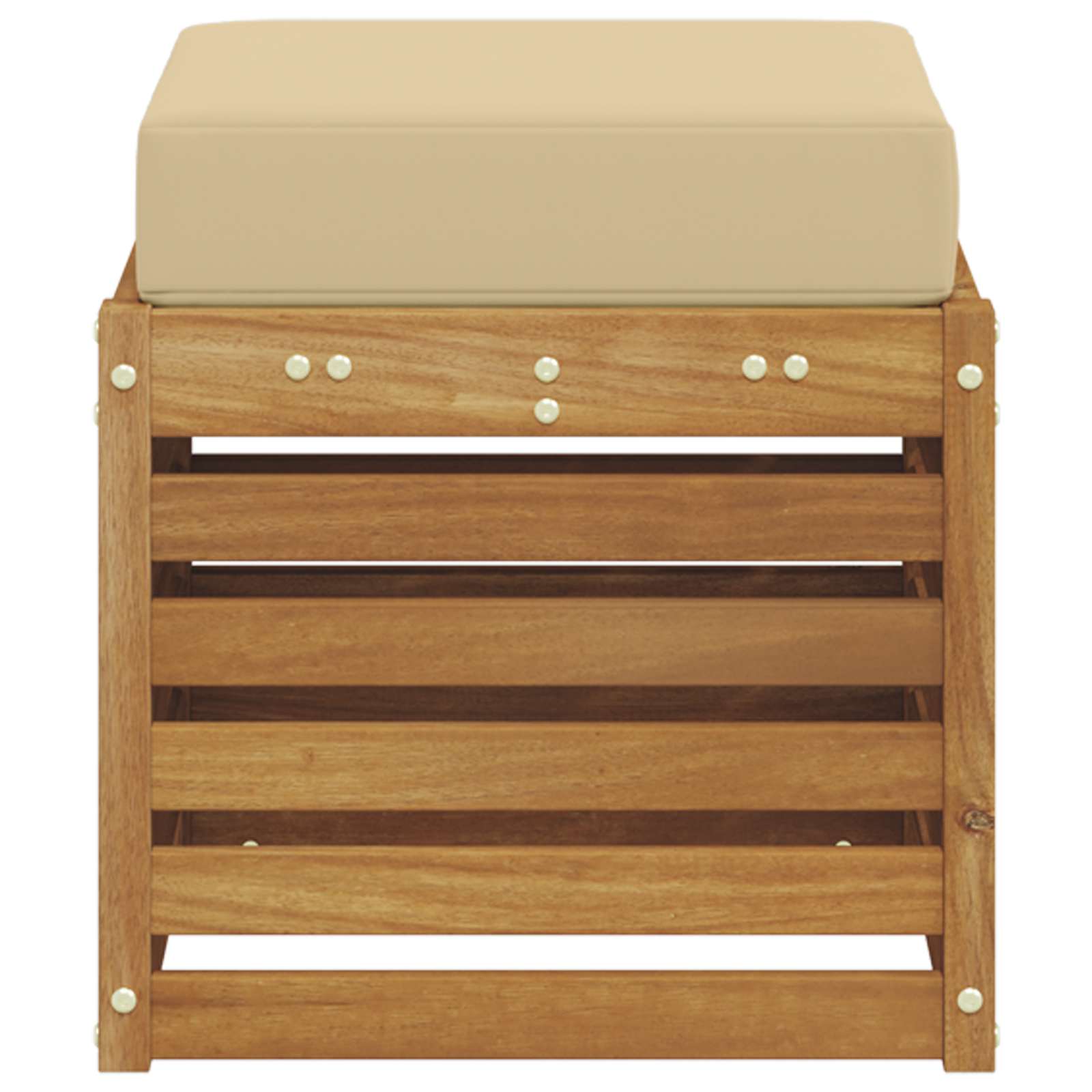 Buitenstoolbank Massief Acaciahout Naturel Natuurlijk en beige