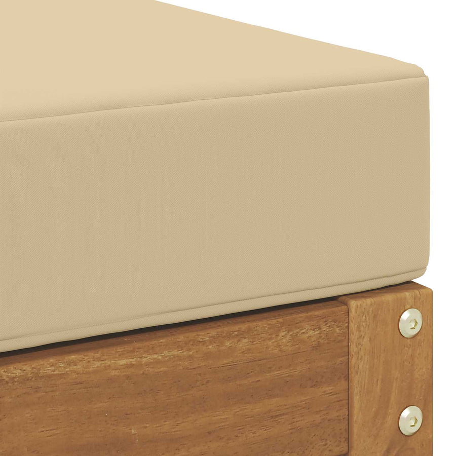 Buitenstoolbank Massief Acaciahout Naturel Natuurlijk en beige