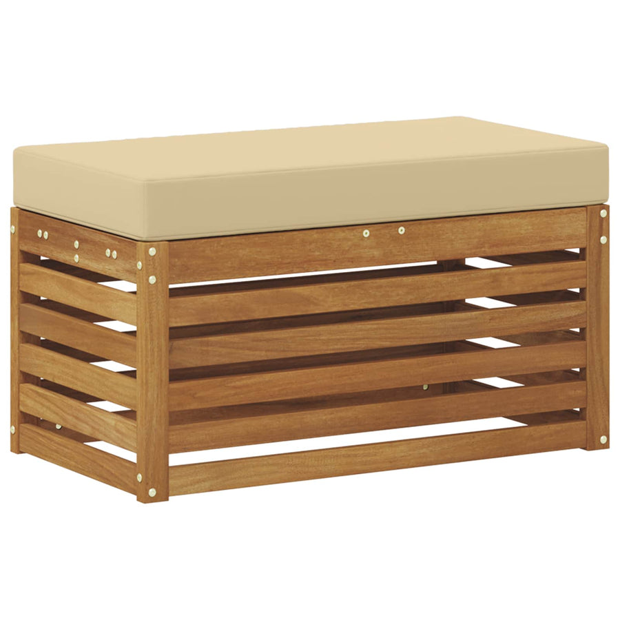 Buitenstoolbank Massief Acaciahout Naturel Natuurlijk en beige