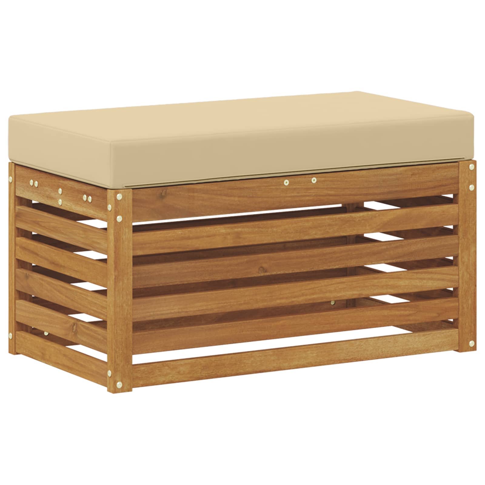 Buitenstoolbank Massief Acaciahout Naturel Natuurlijk en beige