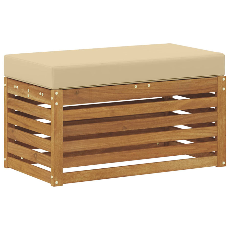 Buitenstoolbank Massief Acaciahout Naturel Natuurlijk en beige