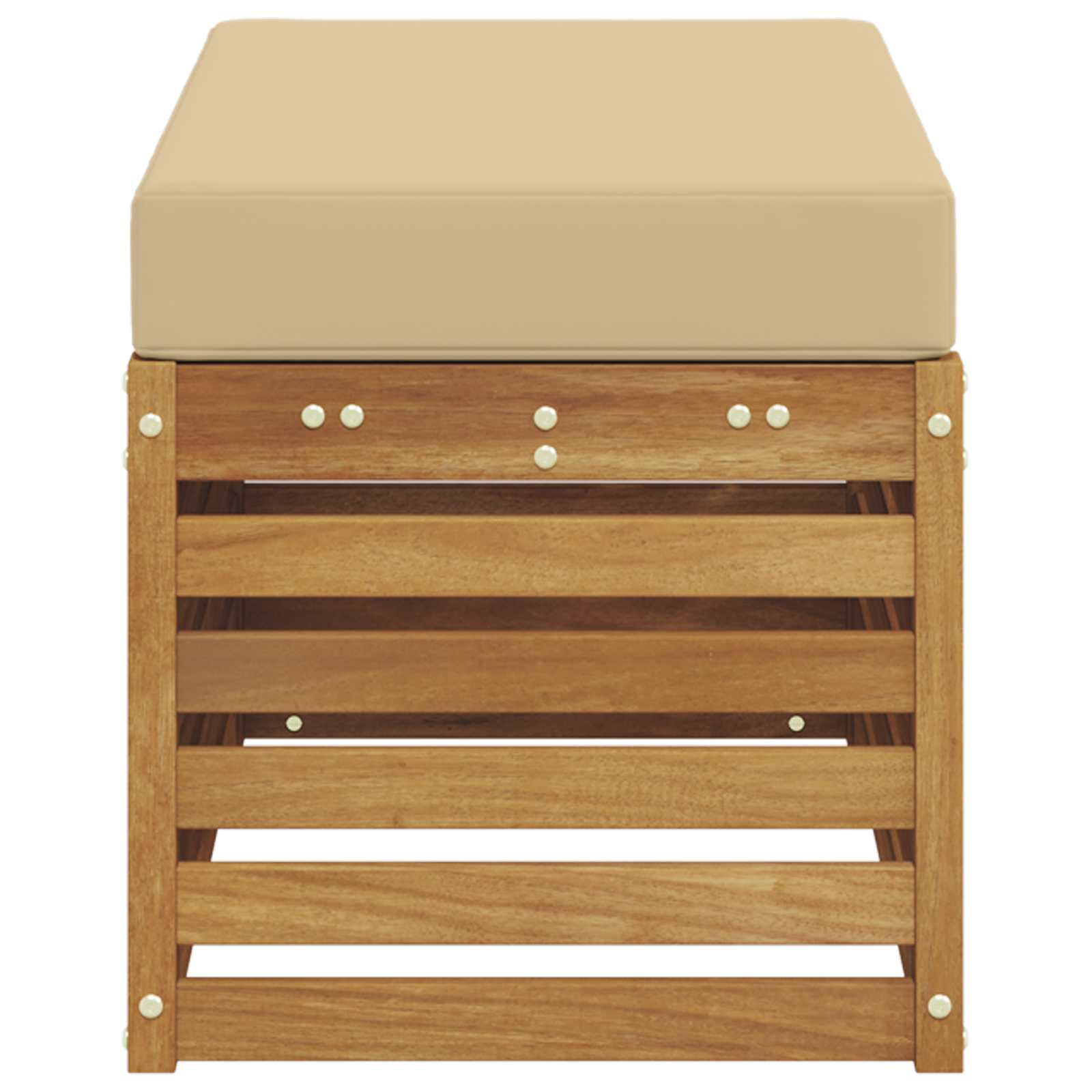 Buitenstoolbank Massief Acaciahout Naturel Natuurlijk en beige