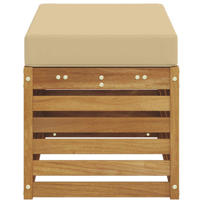 Buitenstoolbank Massief Acaciahout Naturel Natuurlijk en beige
