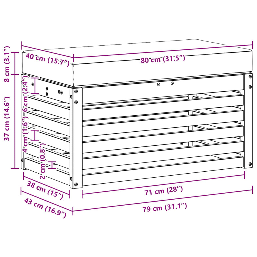 Buitenstoolbank Massief Acaciahout Naturel
