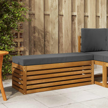 Stoelbank met kussen Natuurlijk en Antraciet 115 x 43 x 37 cm