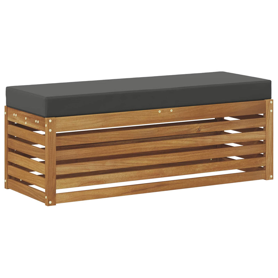 Stoelbank met kussen Natuurlijk en Antraciet 115 x 43 x 37 cm