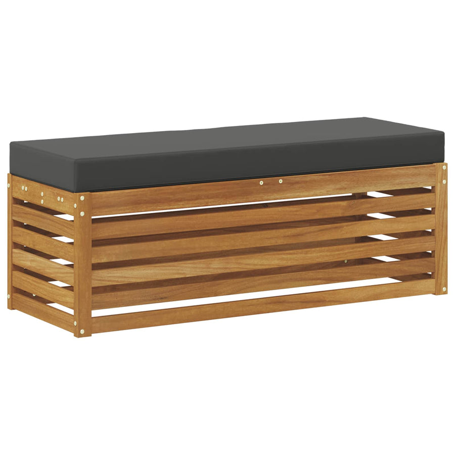 Stoelbank met kussen Natuurlijk en Antraciet 115 x 43 x 37 cm