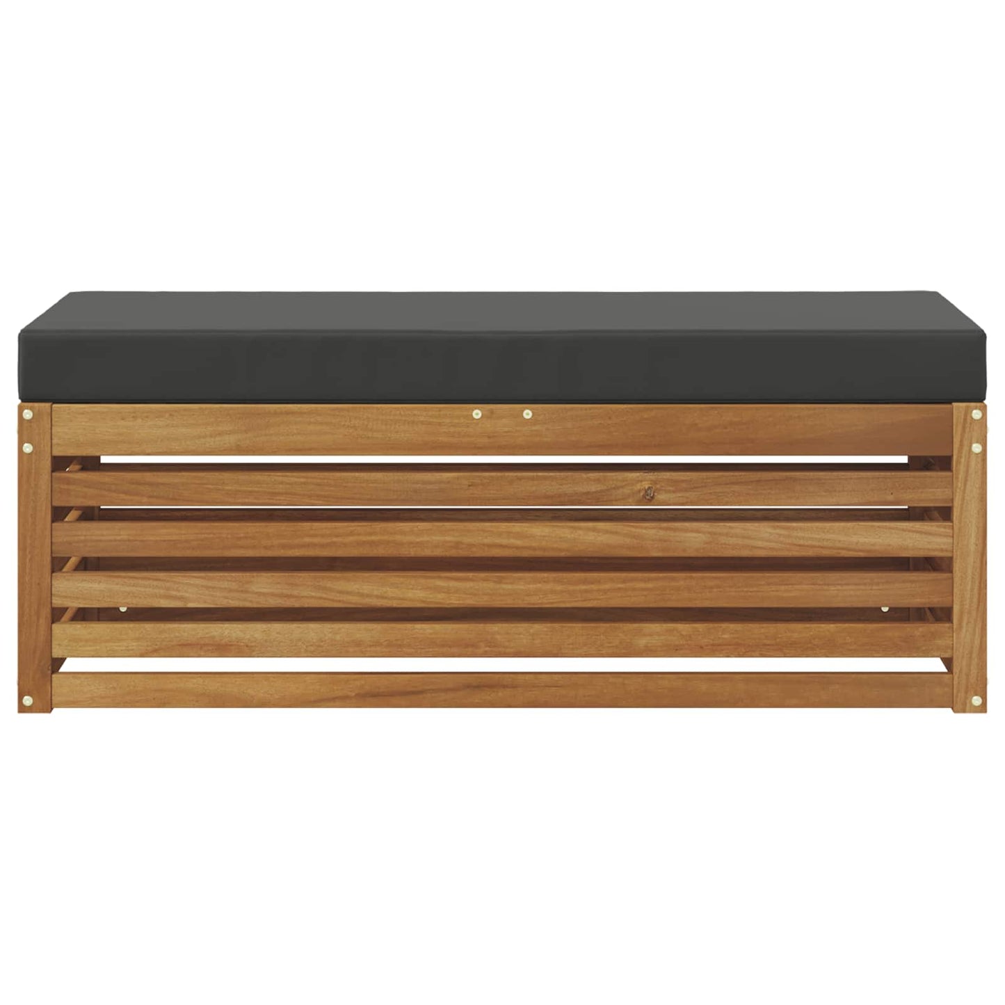 Stoelbank met kussen Natuurlijk en Antraciet 115 x 43 x 37 cm
