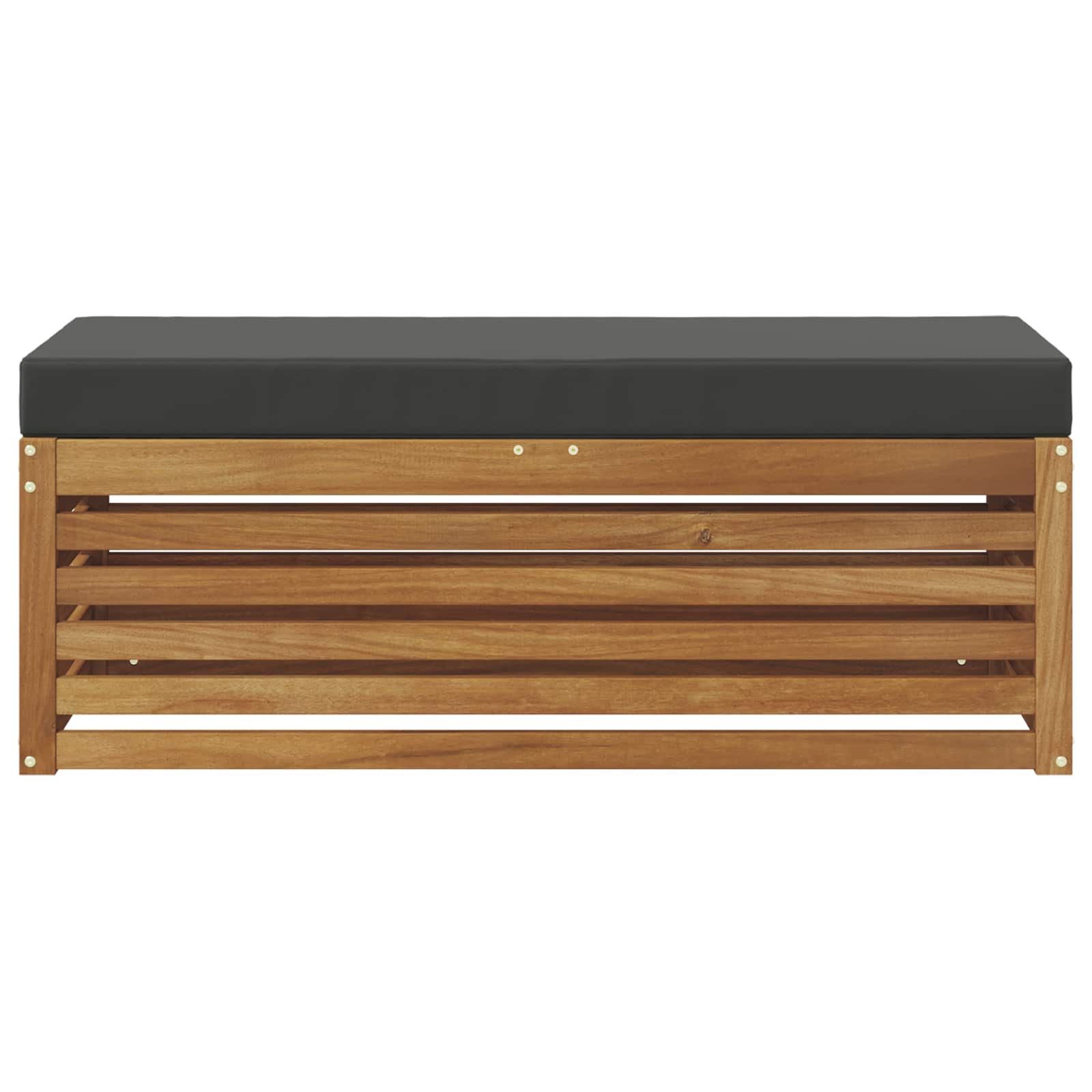 Stoelbank met kussen Natuurlijk en Antraciet 115 x 43 x 37 cm