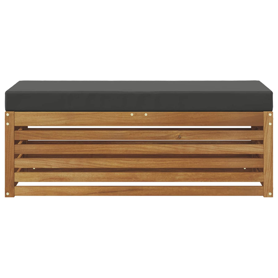 Stoelbank met kussen Natuurlijk en Antraciet 115 x 43 x 37 cm