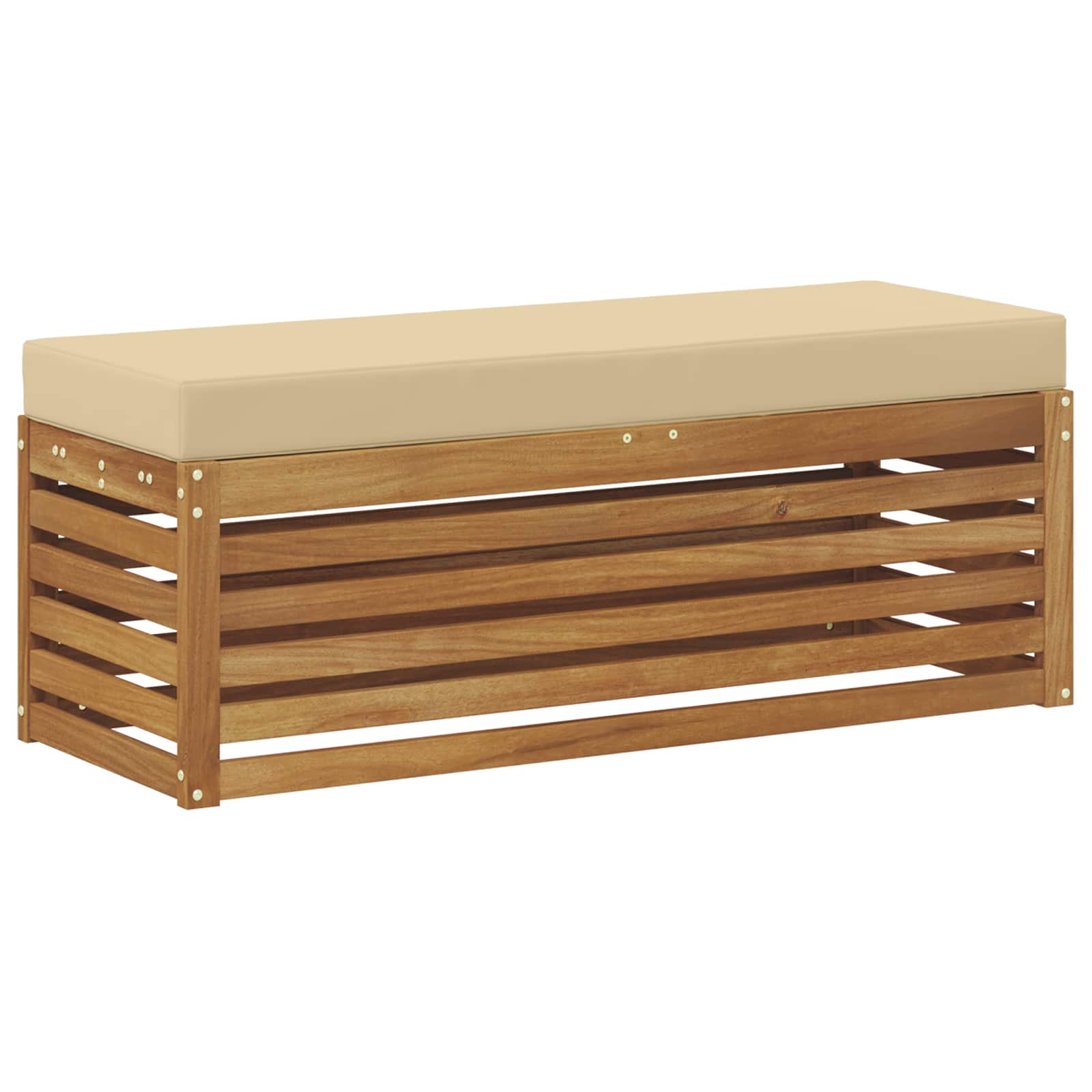 Buitenstoolbank Massief Acaciahout Naturel Natuurlijk en beige