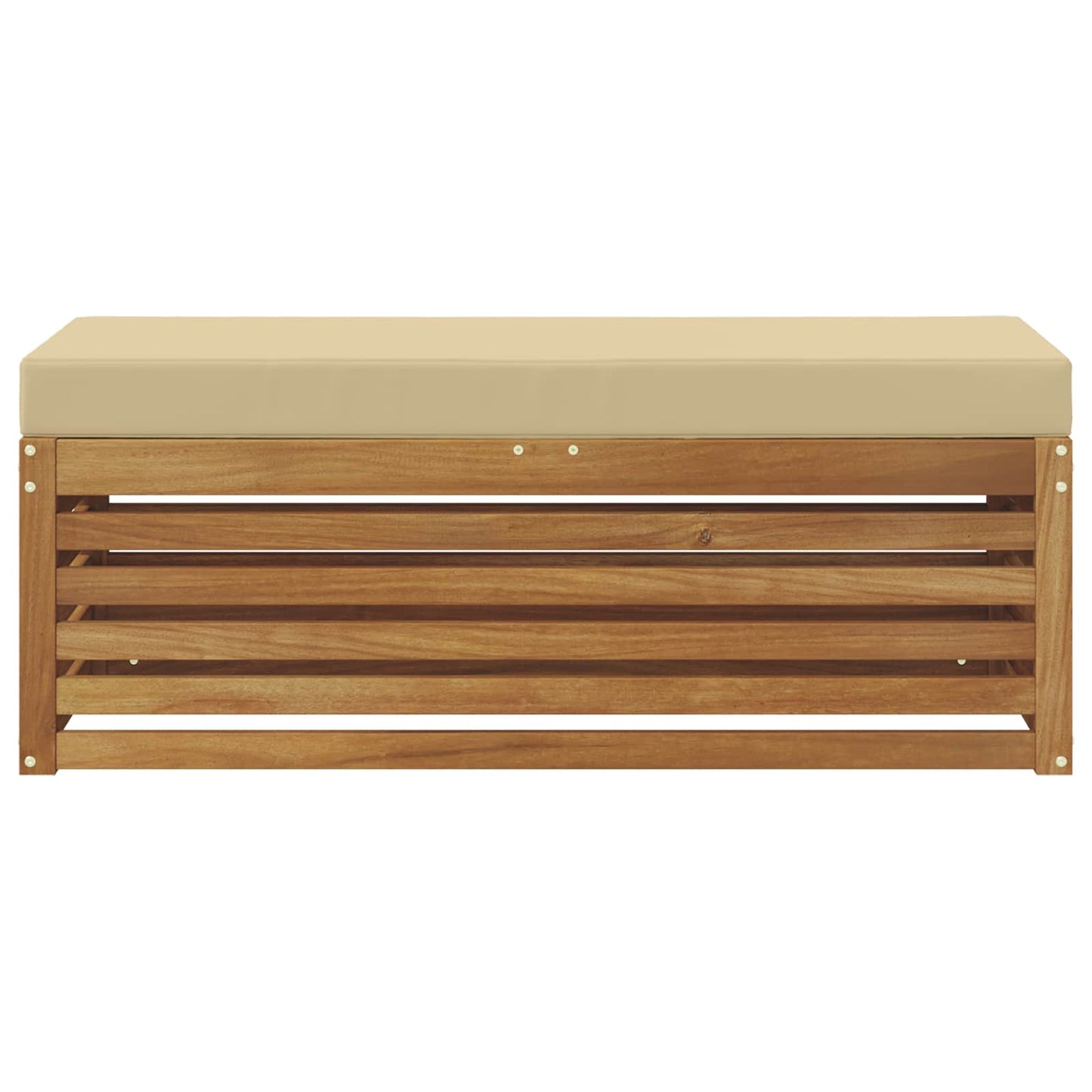 Buitenstoolbank Massief Acaciahout Naturel Natuurlijk en beige
