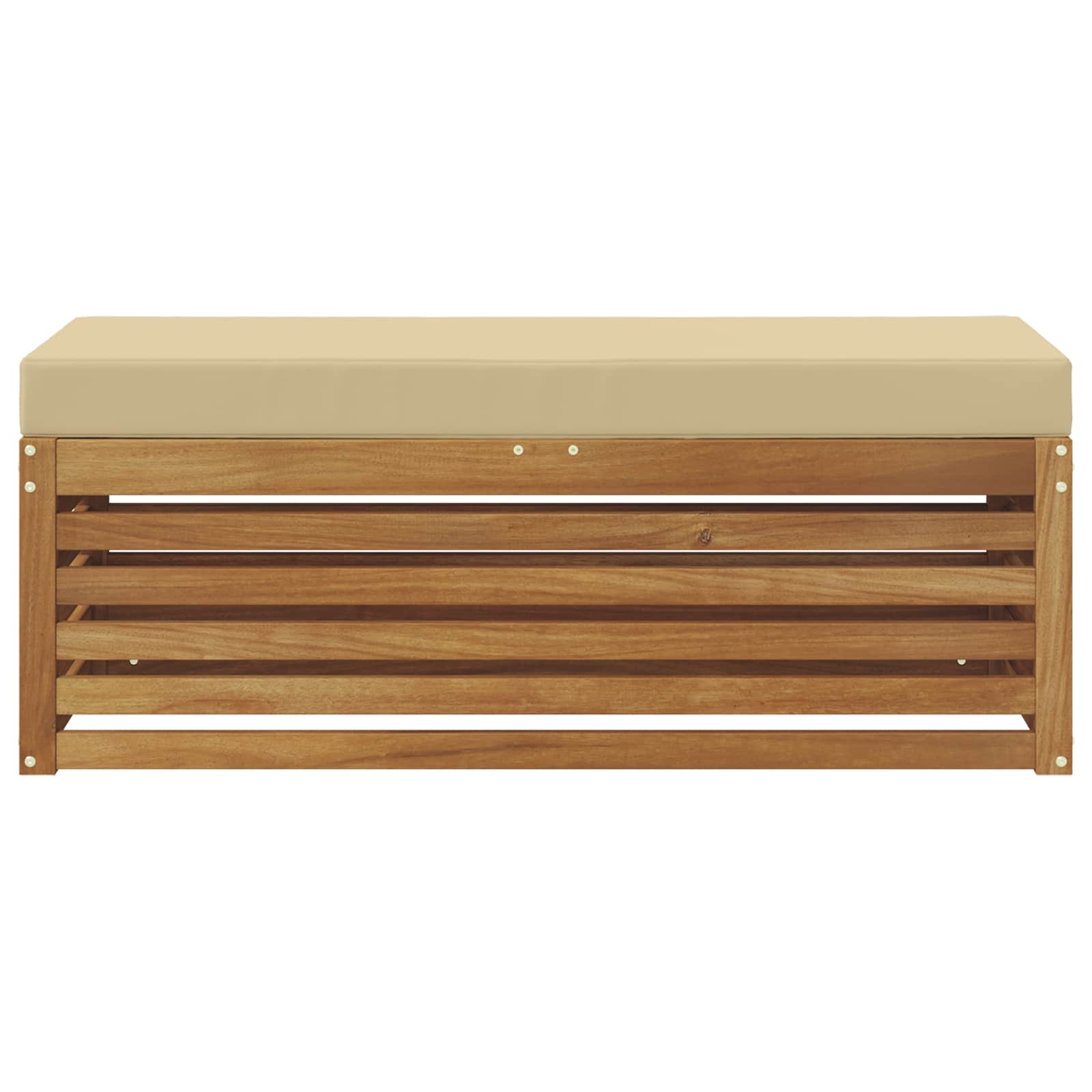 Buitenstoolbank Massief Acaciahout Naturel Natuurlijk en beige
