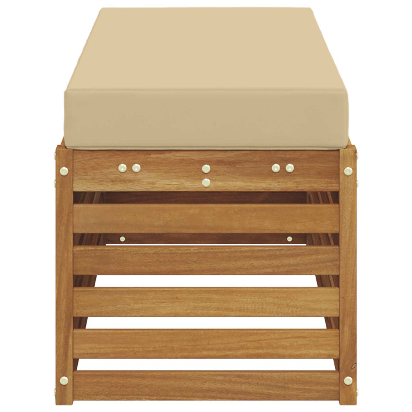 Buitenstoolbank Massief Acaciahout Naturel Natuurlijk en beige