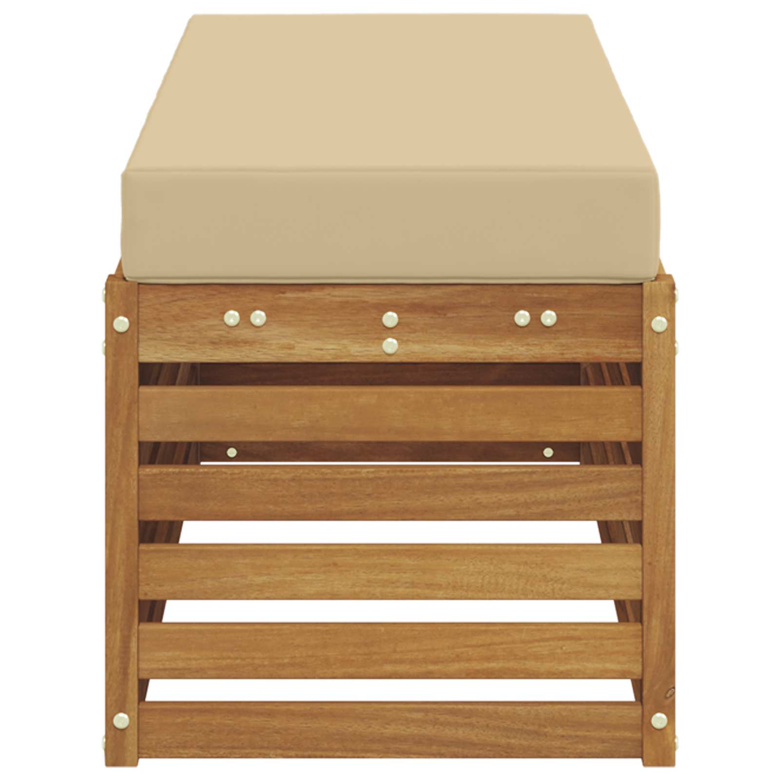 Buitenstoolbank Massief Acaciahout Naturel Natuurlijk en beige