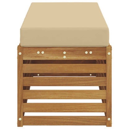 Buitenstoolbank Massief Acaciahout Naturel Natuurlijk en beige