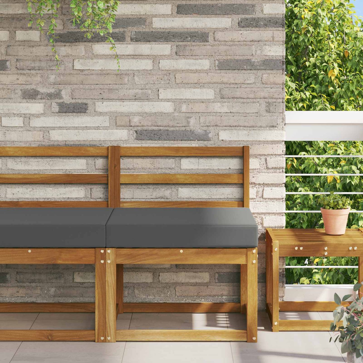 Buiten bankkussen Antraciet 60 x 60 x 8 cm Polyester