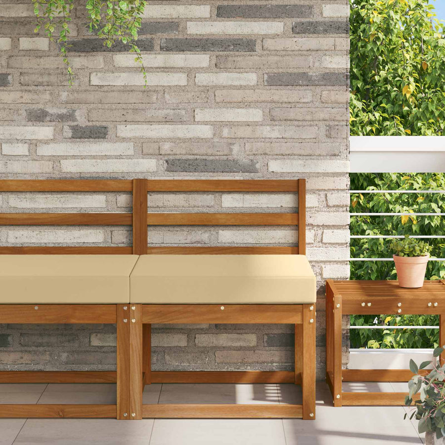 Buiten bankkussen Beige 60 x 60 x 8 cm Polyester