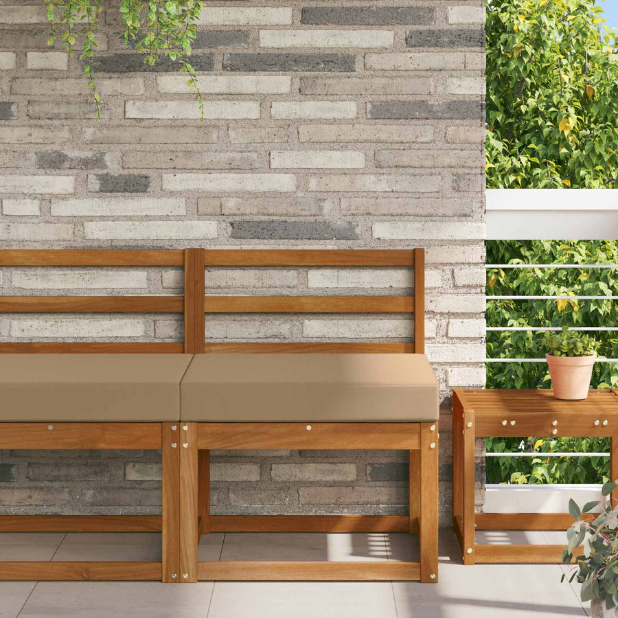 Buiten bankkussen Taupe 60 x 60 x 8 cm Polyester