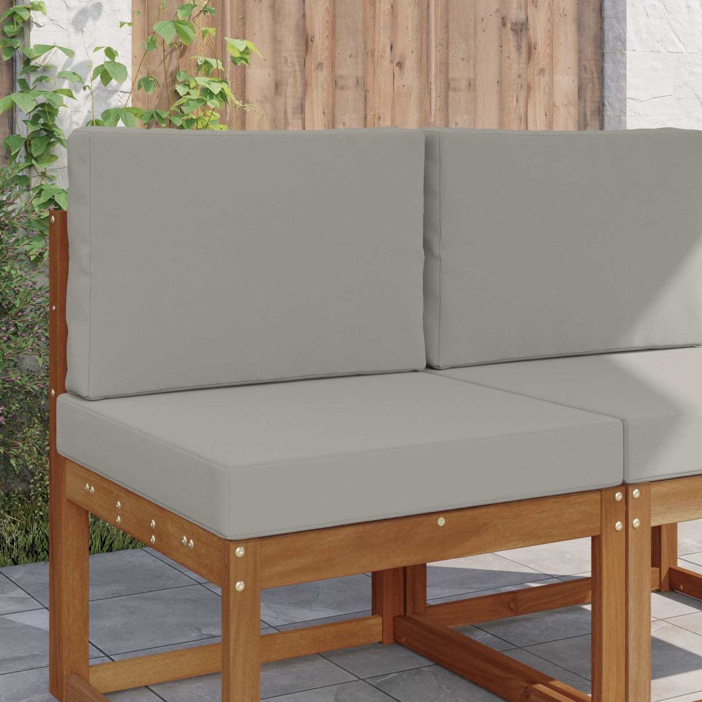 Buiten bankkussen 2 pcs Grijs Polyester