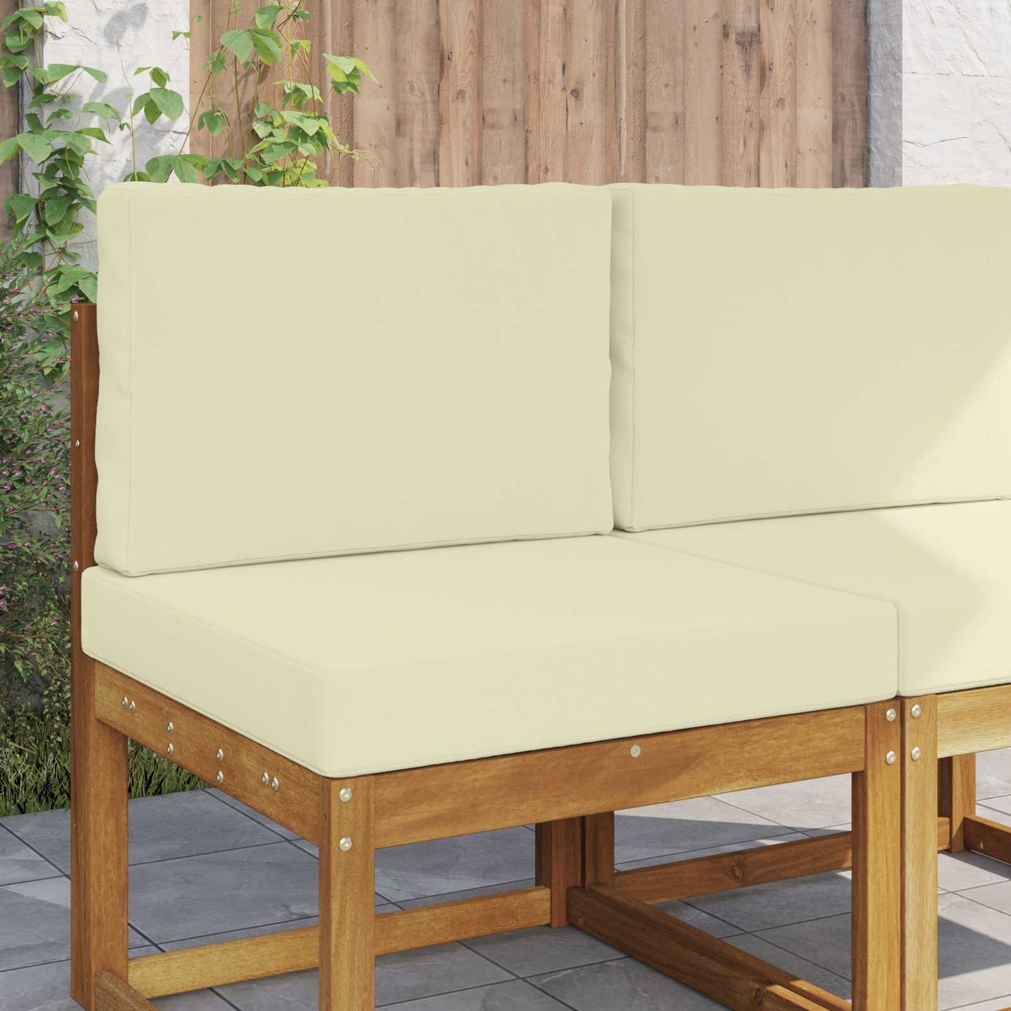 Buiten bankkussen 2 pcs Crème Polyester