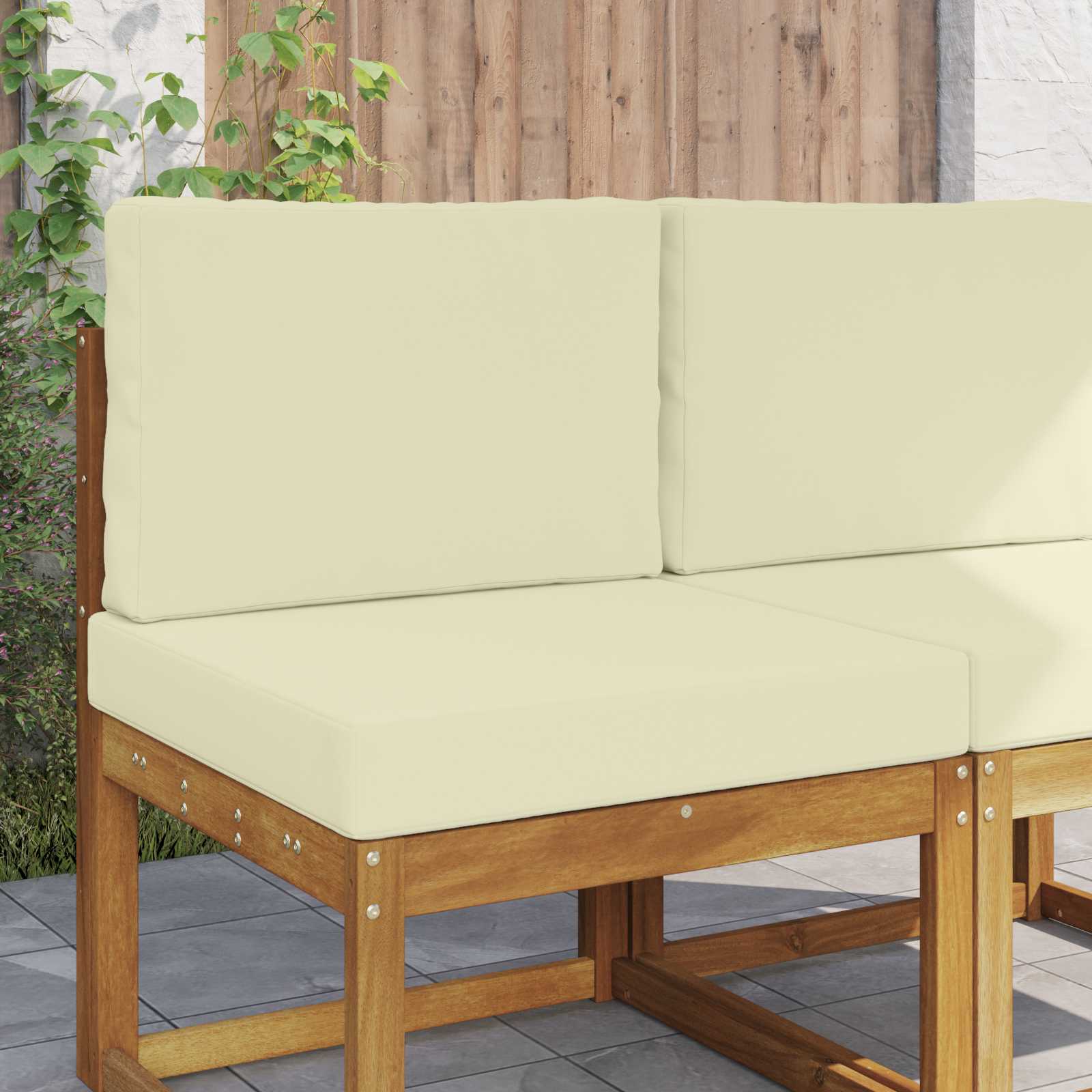 Buiten bankkussen 2 pcs Crème Polyester