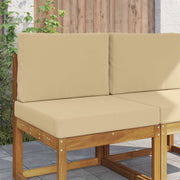 Bankkussenset beige 2 delig 60x60x8 cm en 60x40x10 cm polyester