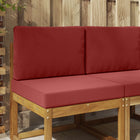 Buitenkussen set wijnrood polyester 2 stuks
