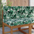 Buiten bankkussen set bladpatroon polyester
