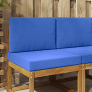 Buiten bankkussenset turquoise polyester 2 delig