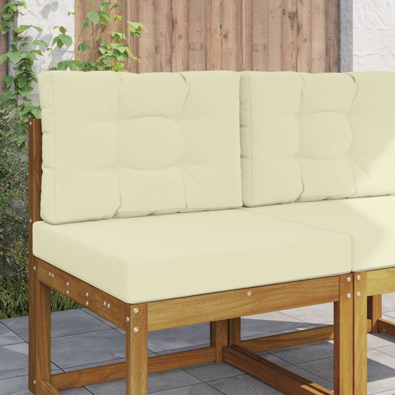 Buiten bankkussen 2 pcs Crème Polyester