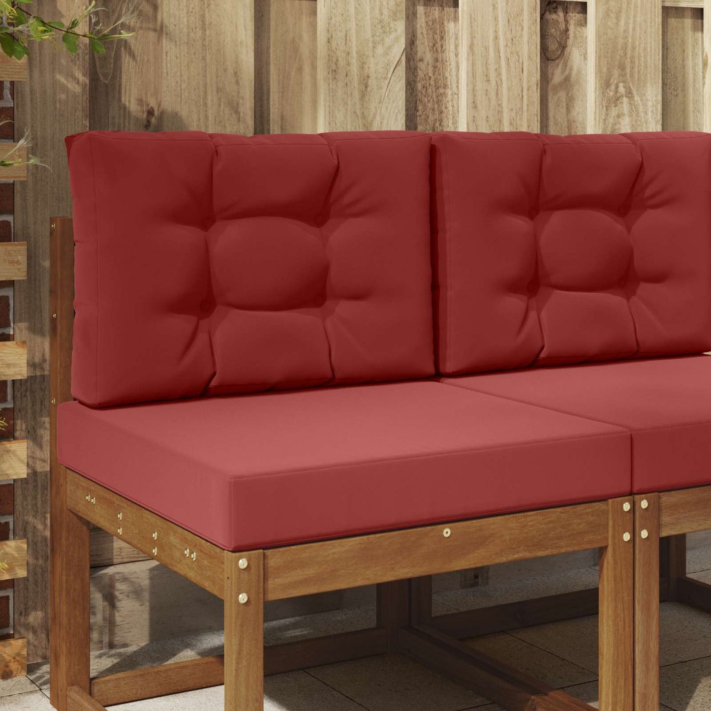 Buiten bankkussen 2 pcs Wijnrood Polyester