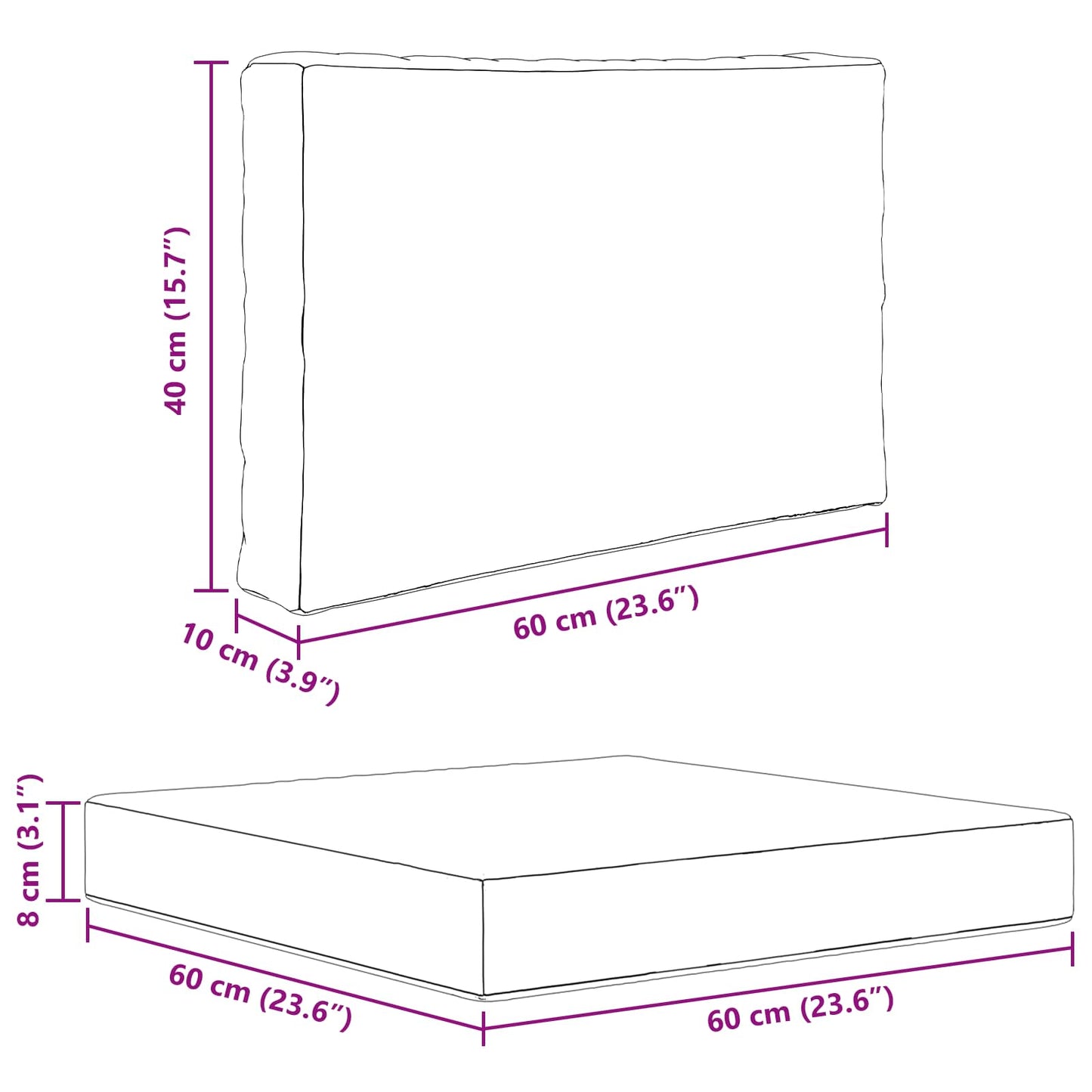 Buiten bankkussen 3 pcs Crème Polyester