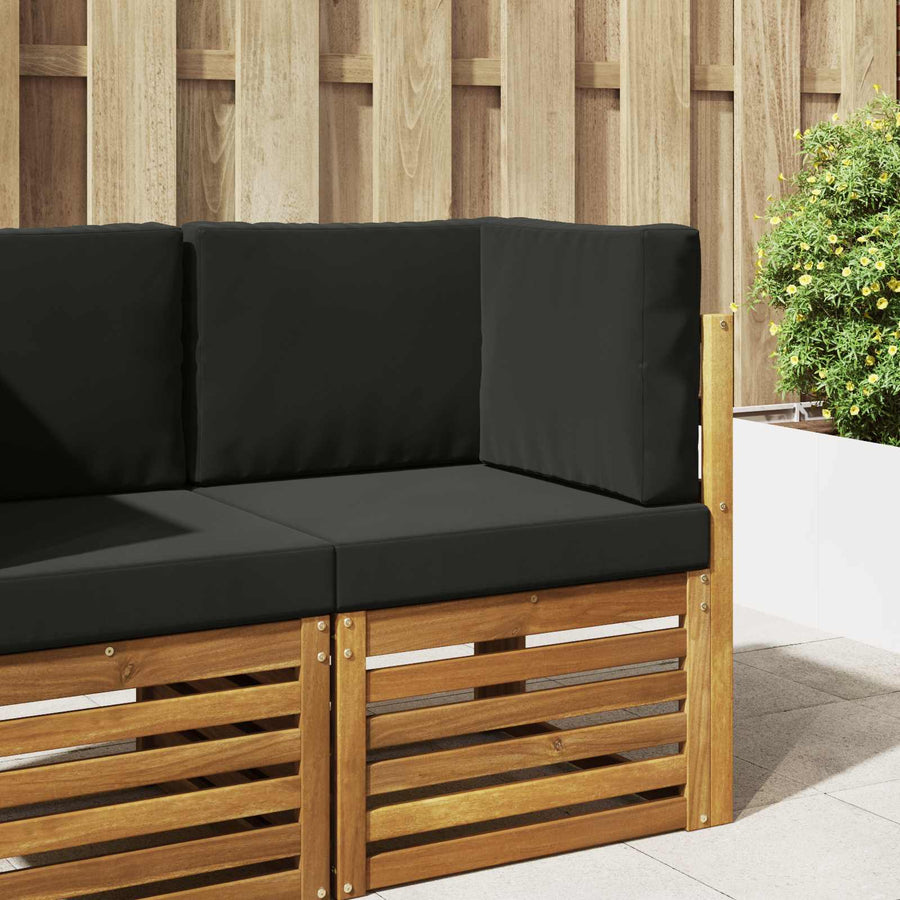 Buiten bankkussen 3 pcs Zwart Polyester