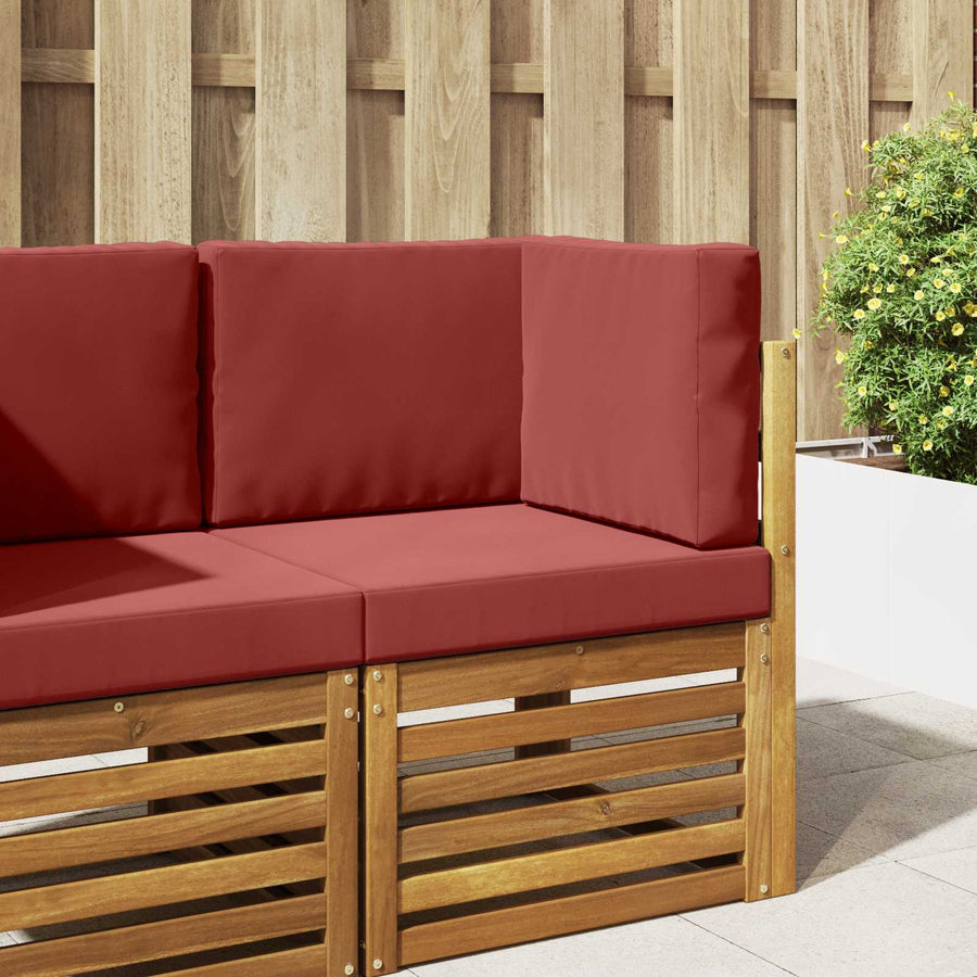 Buiten bankkussen 3 pcs Wijnrood Polyester
