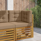 Bankkussen set 3-delig taupe polyester