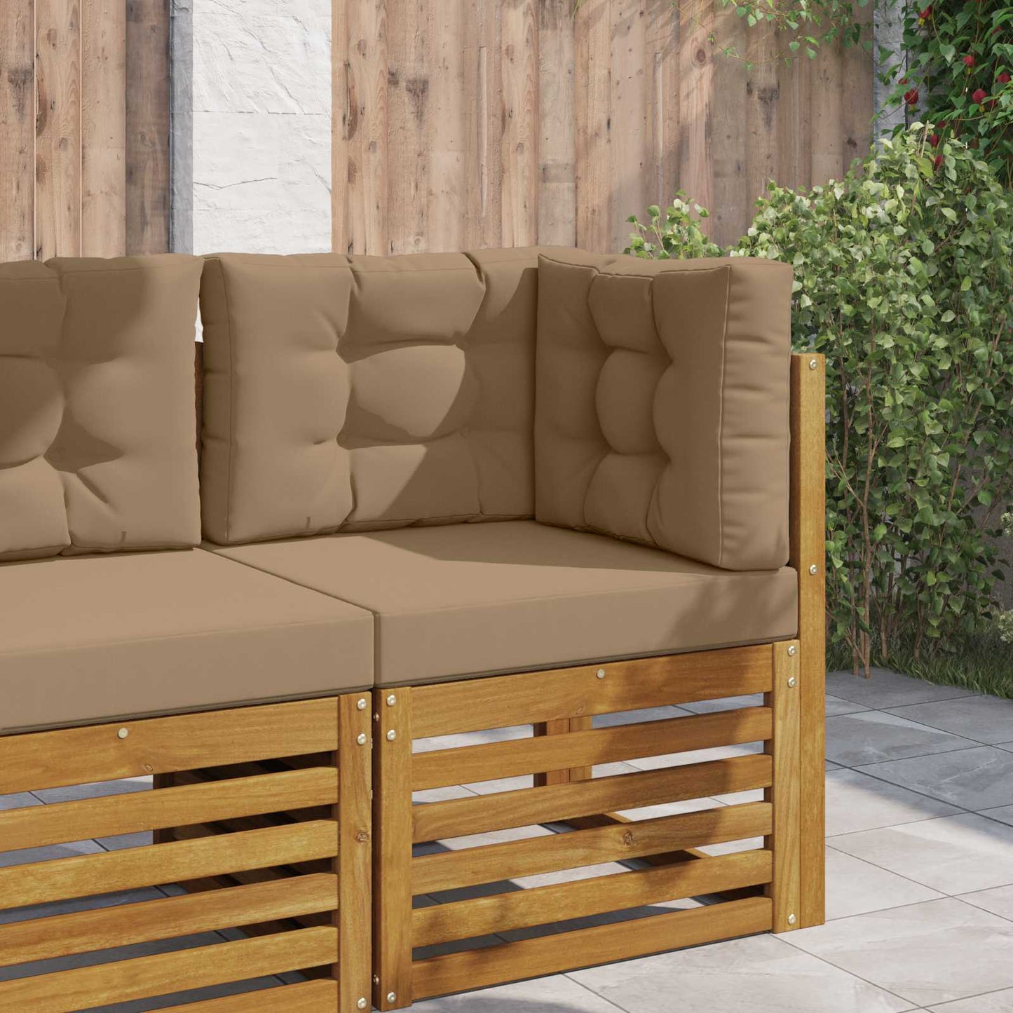 Buiten bankkussen 3 pcs Taupe Polyester