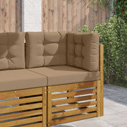 Bankkussen set 3-delig taupe polyester