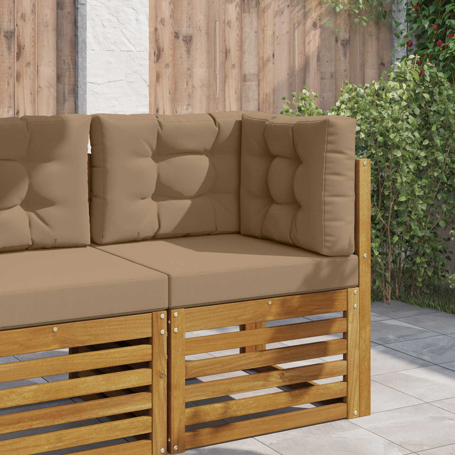 Buiten bankkussen 3 pcs Taupe Polyester