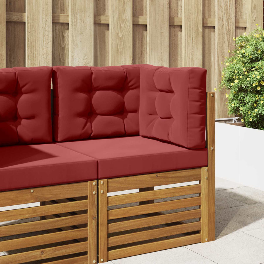 Buiten bankkussen 3 pcs Wijnrood Polyester