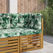 Buiten kussenset 3-delig bladpatroon groen polyester