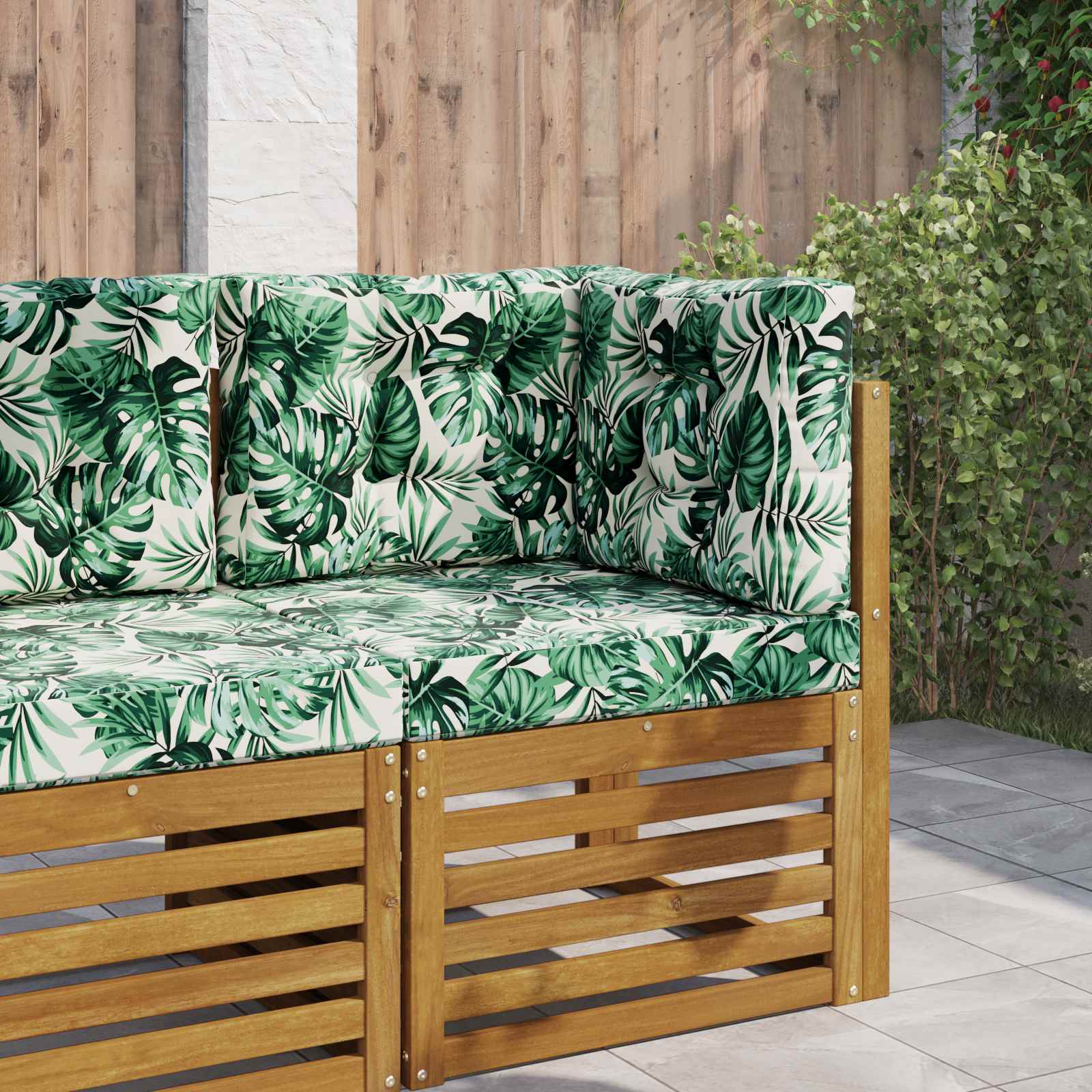 Buiten bankkussen 3 pcs Bladpatroon Polyester
