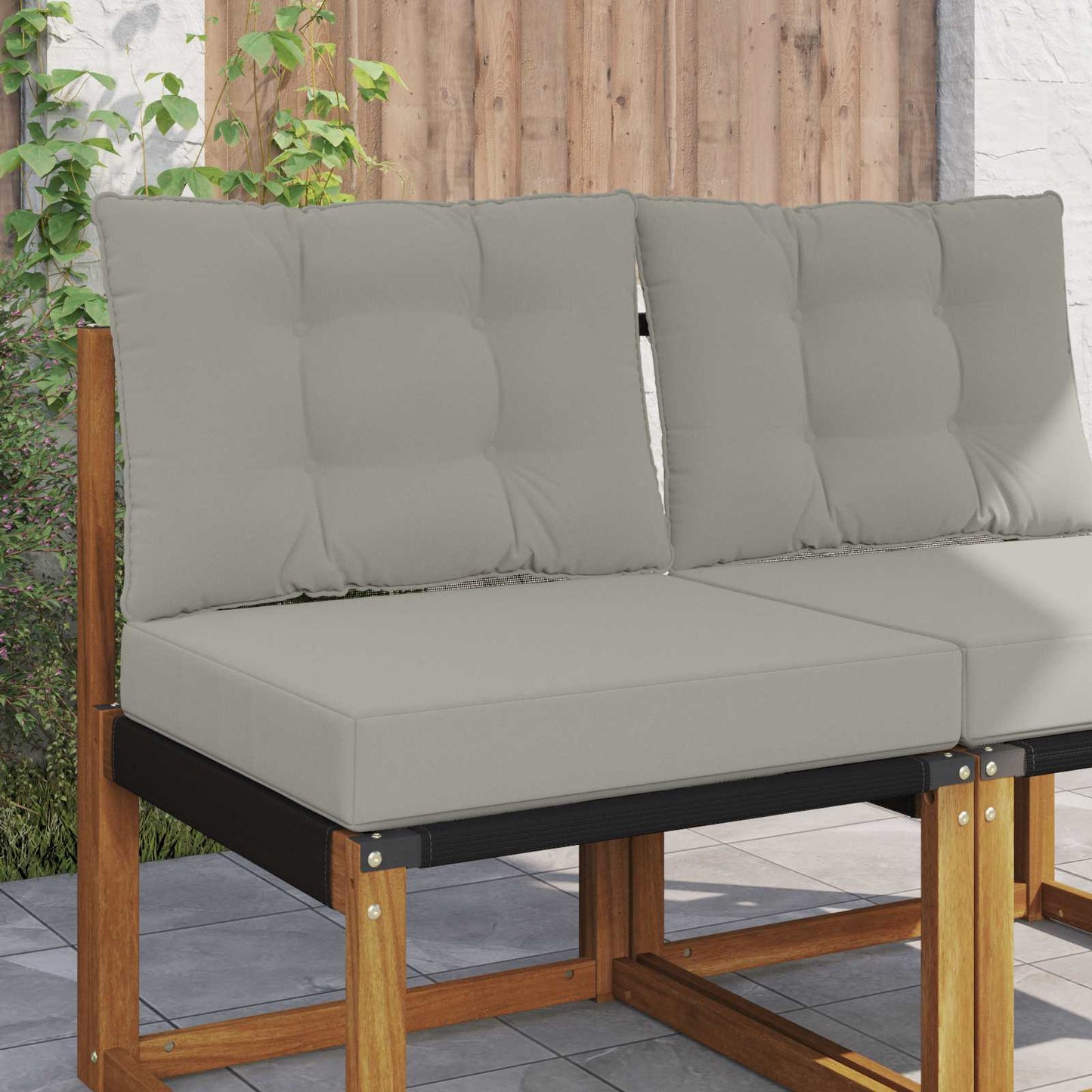 Buiten bankkussen 2 pcs Grijs Polyester