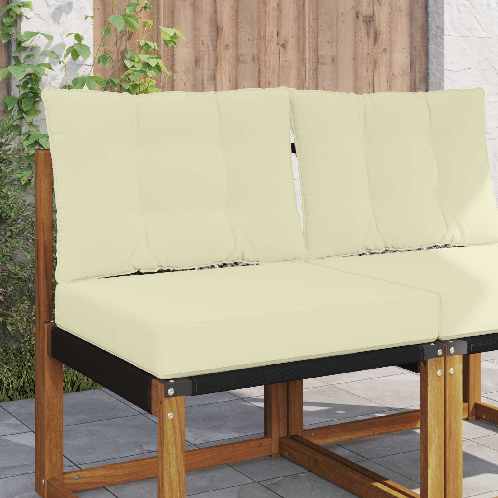 Buiten bankkussen 2 pcs Crème Polyester