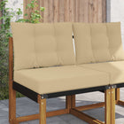 Buitenbankkussen set 2 stuks beige polyester 60x50.5x8cm